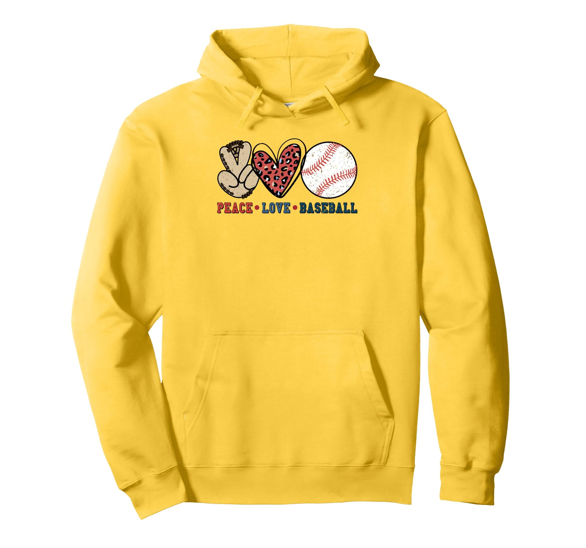 Peace Love Baseball Hoodie - Aesthetic Graphic Unisex - T-Shirt, Sweatshirt, Hoodie