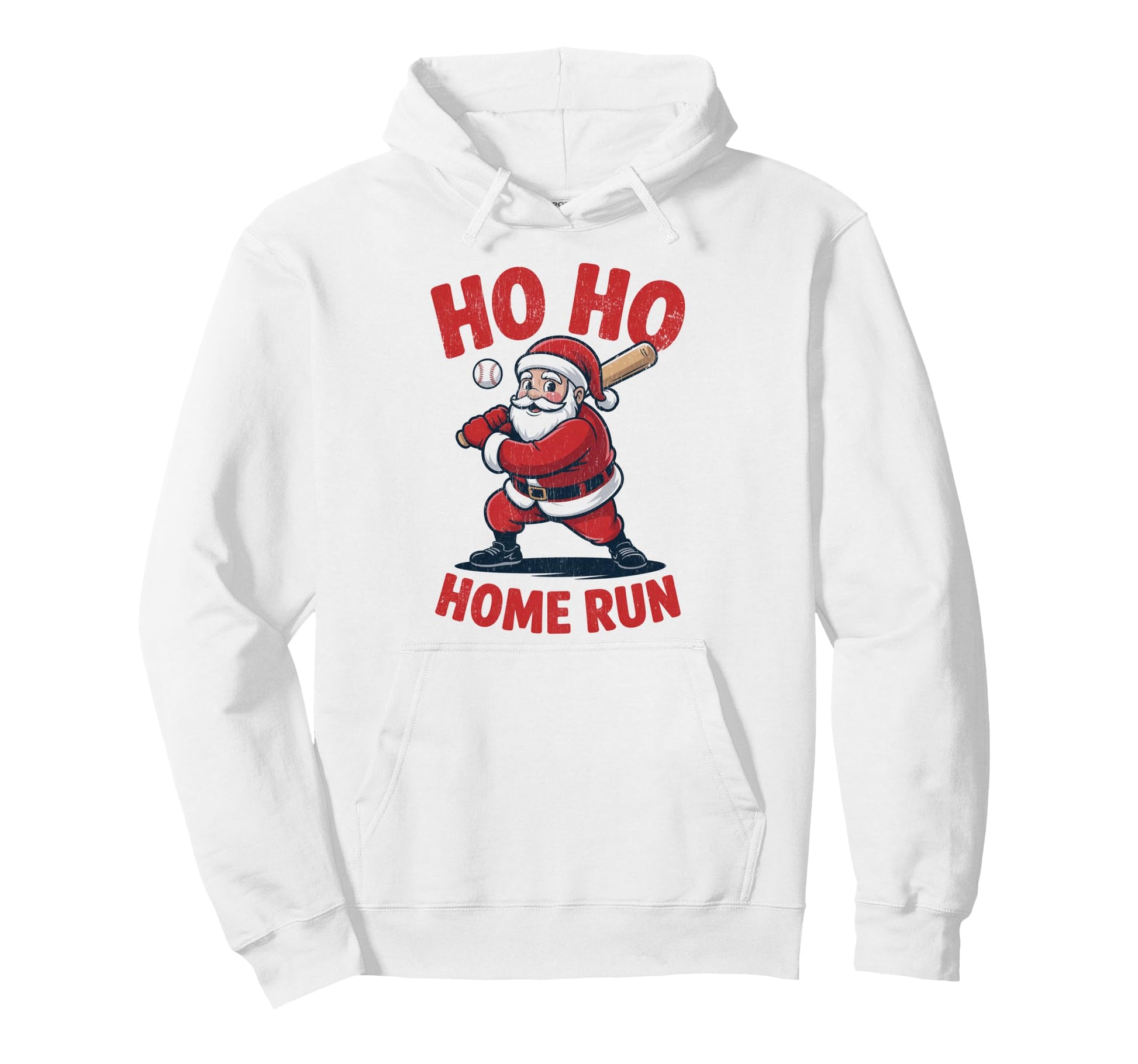 Ho Ho Home Run Funny Baseball Lover Hoodie - Streetwear Style for Adults - T-Shirt, Sweatshirt, Hoodie