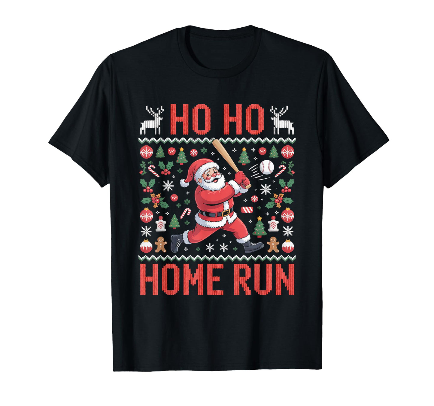 Ho Ho Home Run Baseball T-Shirt - Unique Graphic Unisex - T-Shirt, Sweatshirt, Hoodie