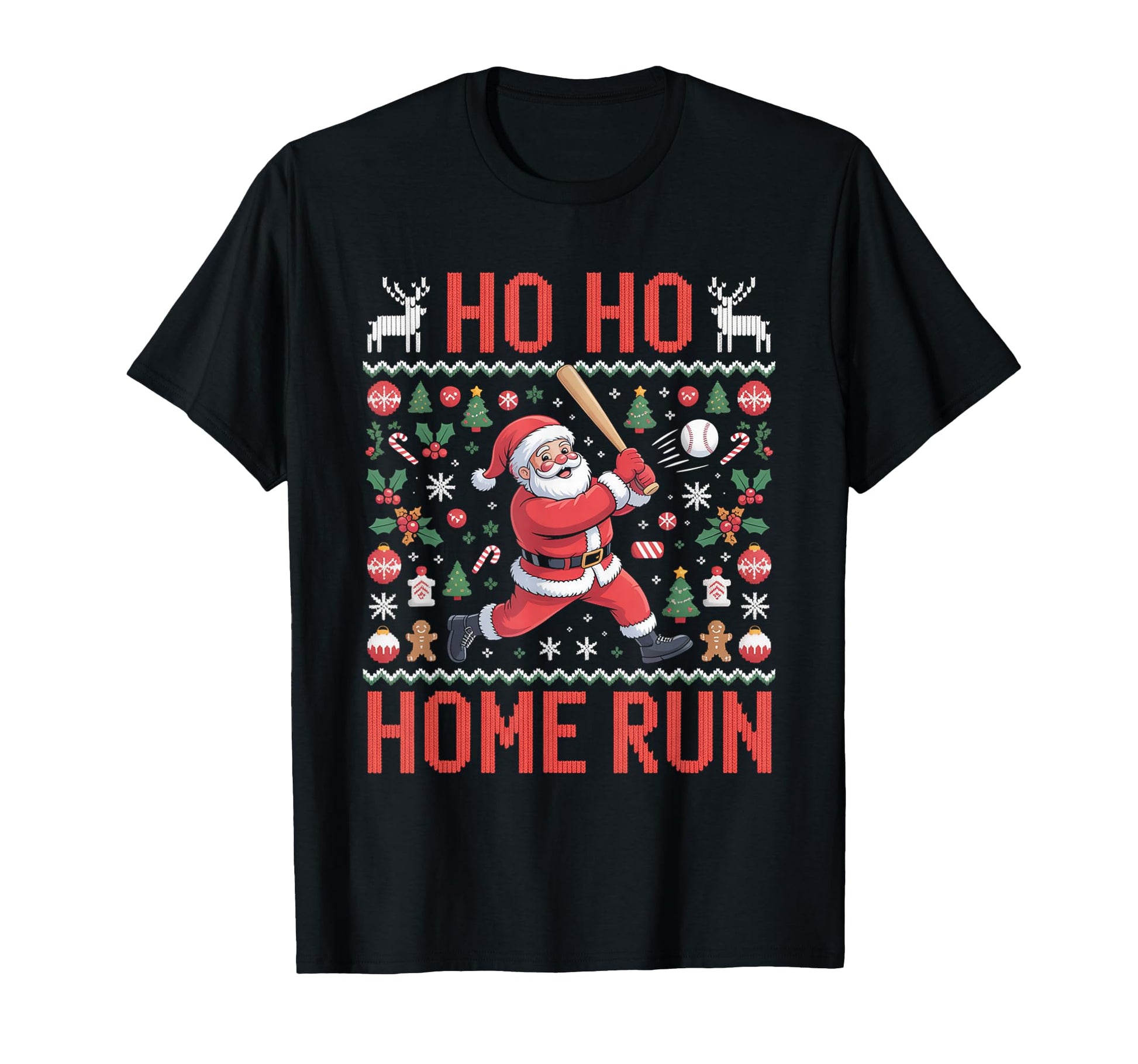 Ho Ho Home Run Baseball T-Shirt - Unique Graphic Unisex - T-Shirt, Sweatshirt, Hoodie