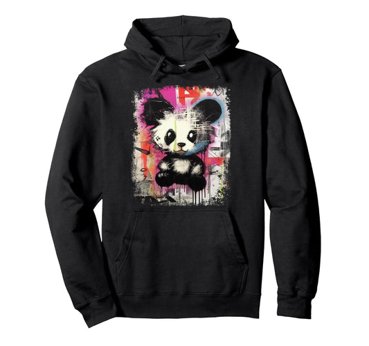 Aesthetic Streetwear Teddy Panda Hoodie - Graphic Print for Adults - T-Shirt, Sweatshirt, Hoodie