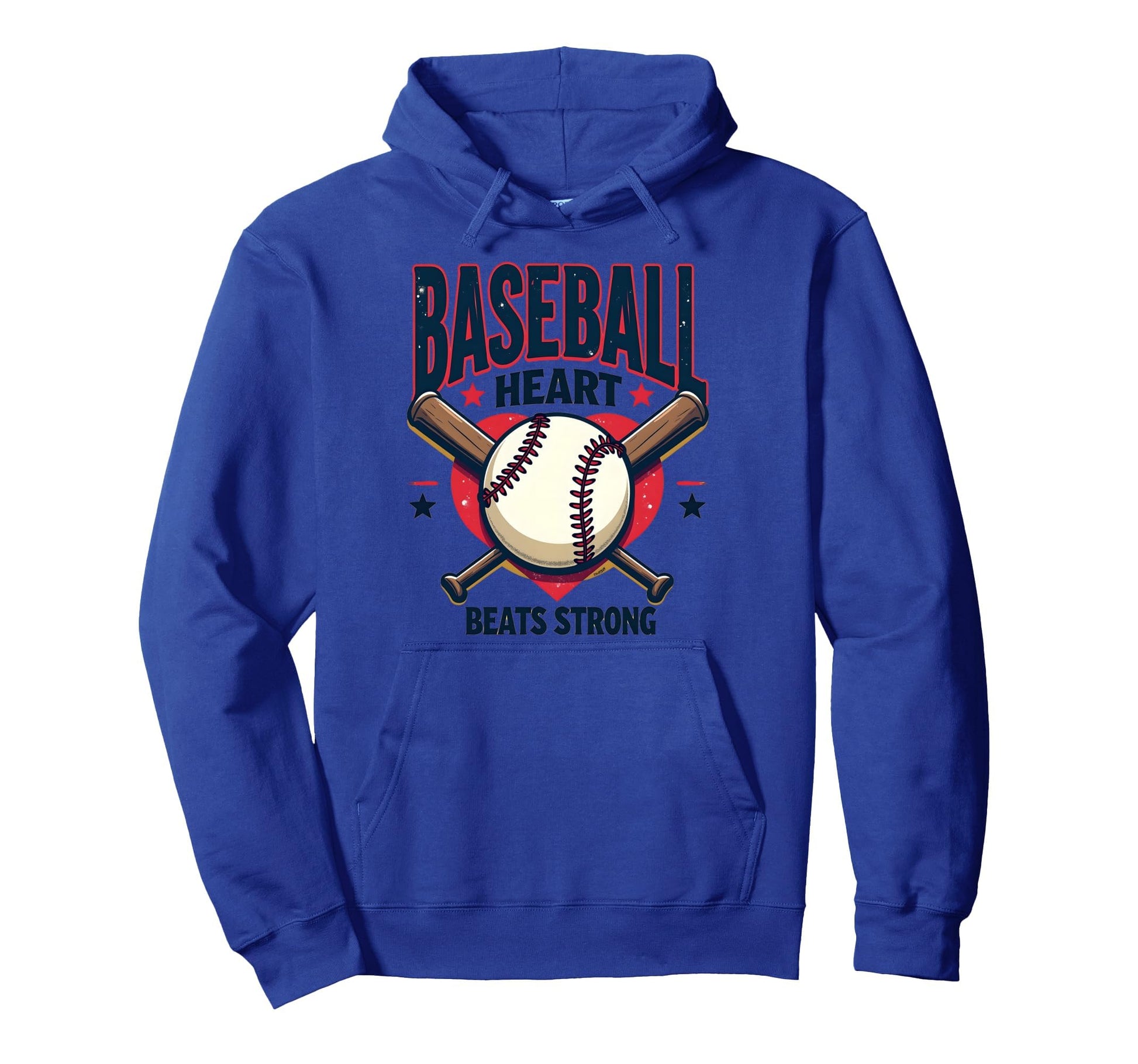Baseball Heart Beats Strong Baseball Hoodie - Fun Novelty Design Men Women - T-Shirt, Sweatshirt, Hoodie
