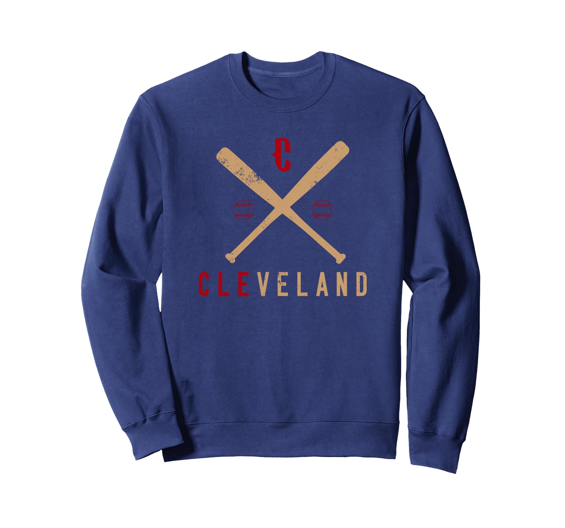 Cleveland Cle Baseball Distressed Sweatshirt - Streetwear Style for Adults - T-Shirt, Sweatshirt, Hoodie