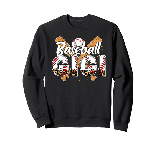 Baseball Gigi Leopard Gigi Sweatshirt - Casual Everyday Wear Unisex - T-Shirt, Sweatshirt, Hoodie