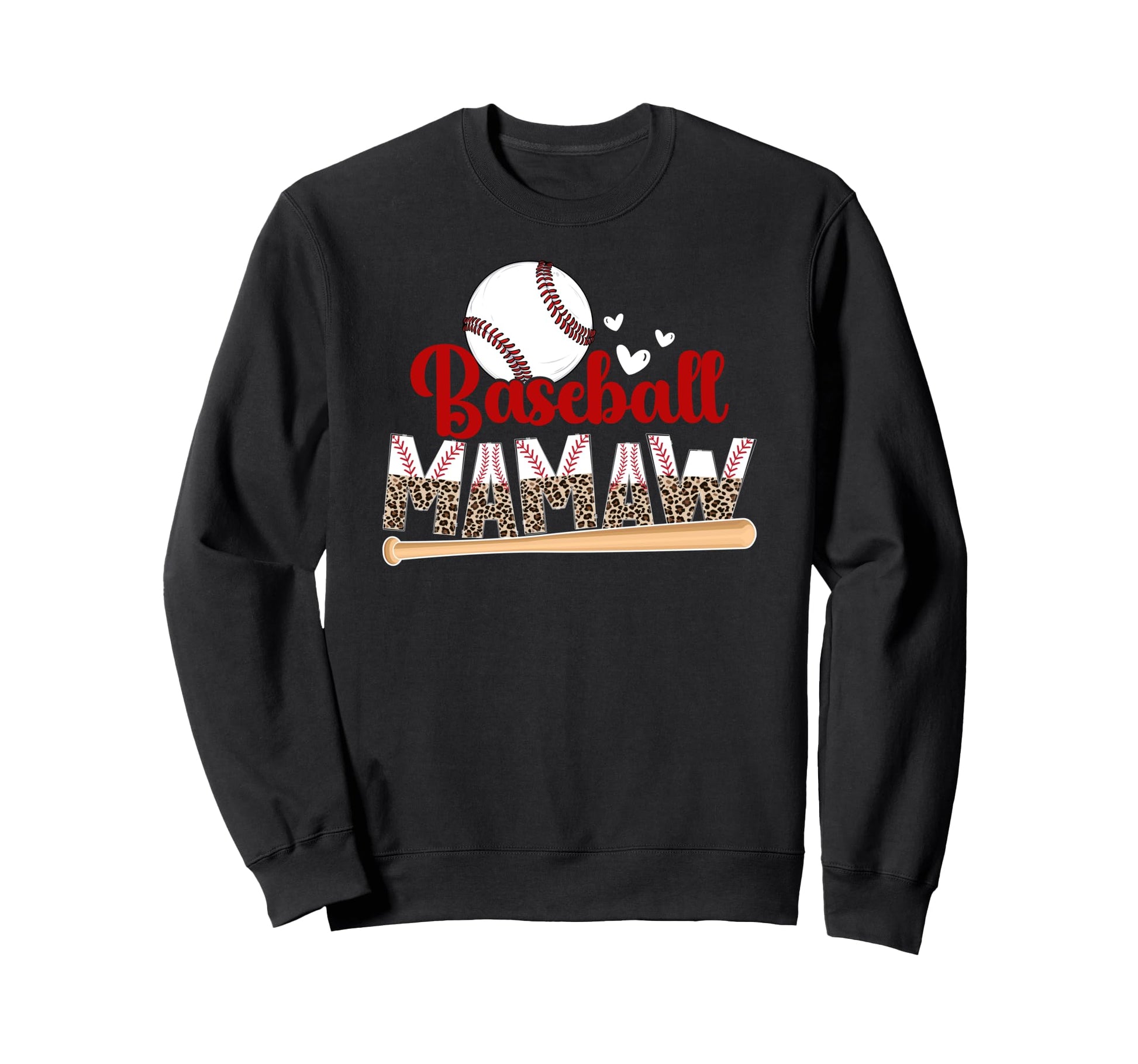 Baseball Mamaw Leopard Mamaw Baseball Sweatshirt - Unique Graphic Unisex - T-Shirt, Sweatshirt, Hoodie