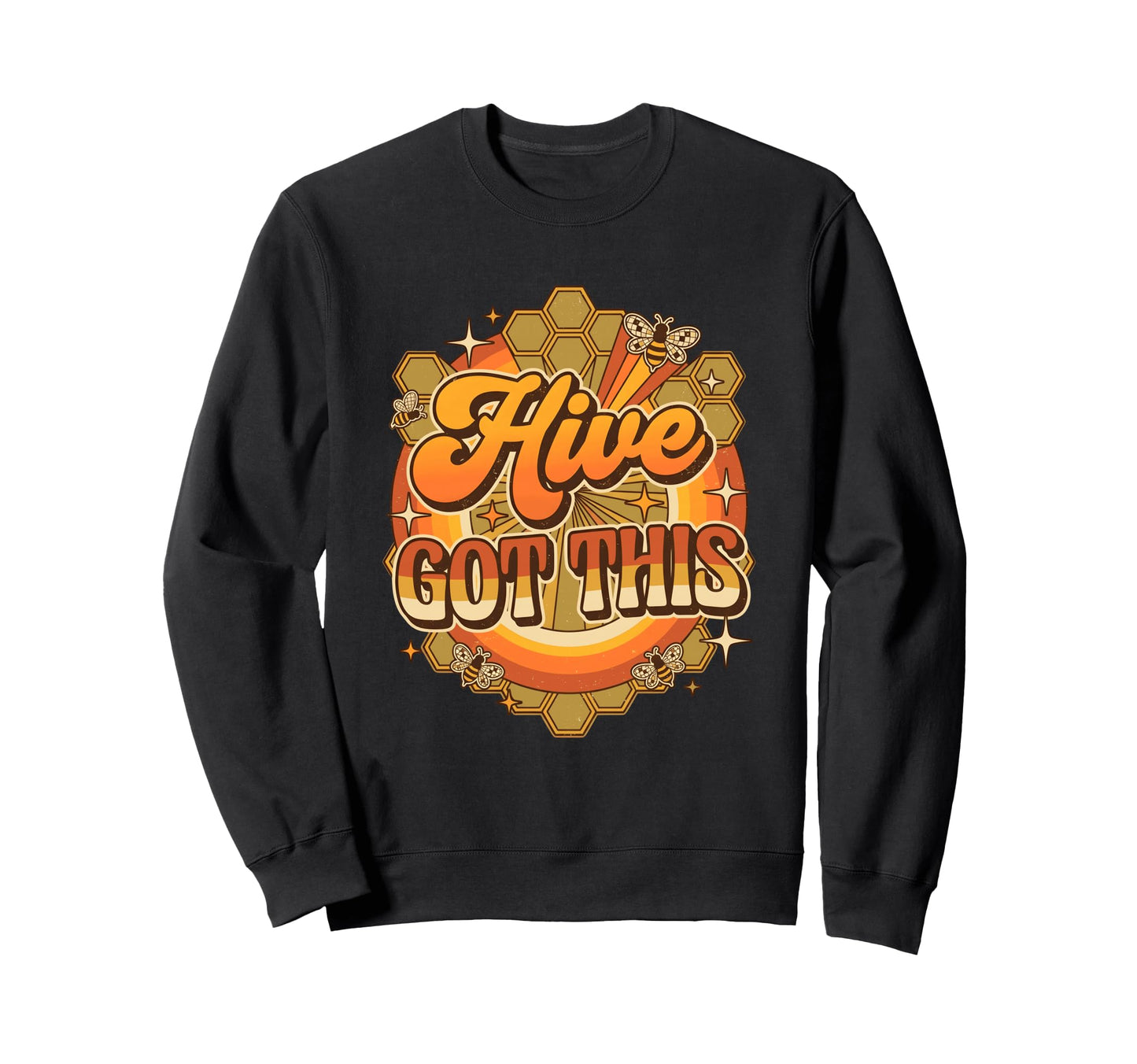 Hive Got This Honeycomb Groovy Bee Sweatshirt - Minimalist Print Men Women - T-Shirt, Sweatshirt, Hoodie