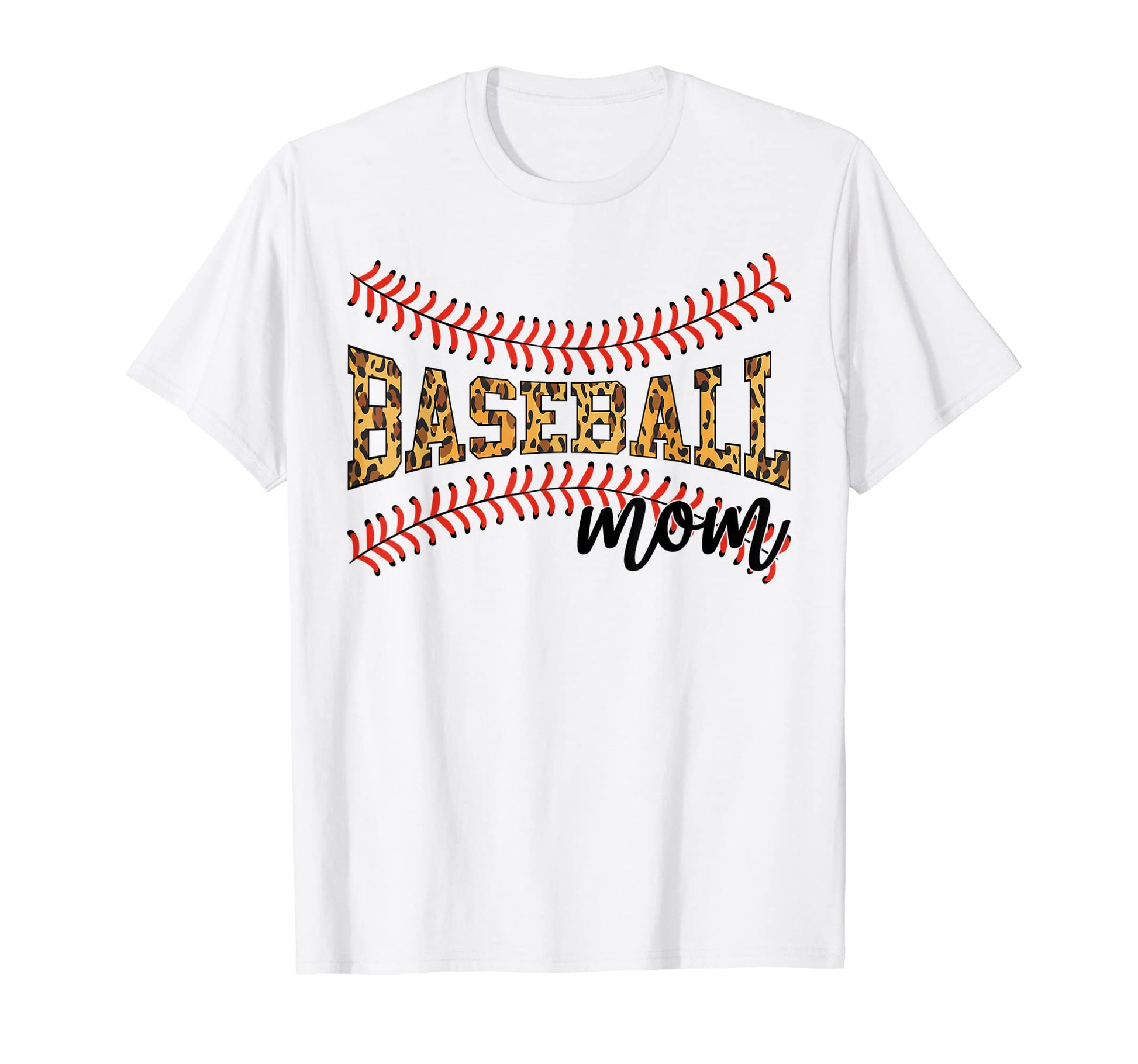 Baseball Mom Leopard Game Baseball T-Shirt - Fun Novelty Design for Adults - T-Shirt, Sweatshirt, Hoodie