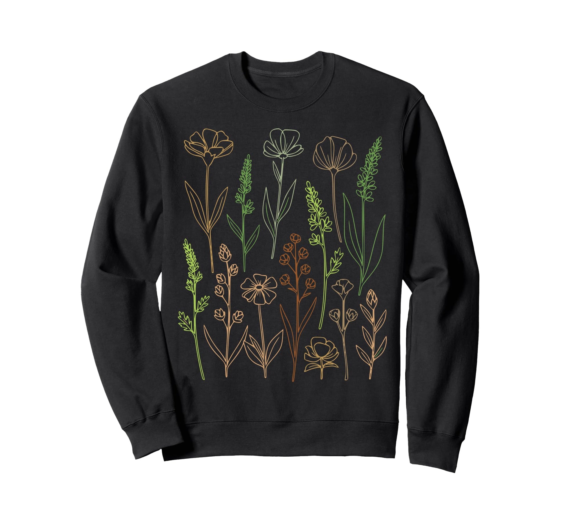Boho Flowers Minimalist Wildflower Sweatshirt - Streetwear Style Unisex - T-Shirt, Sweatshirt, Hoodie