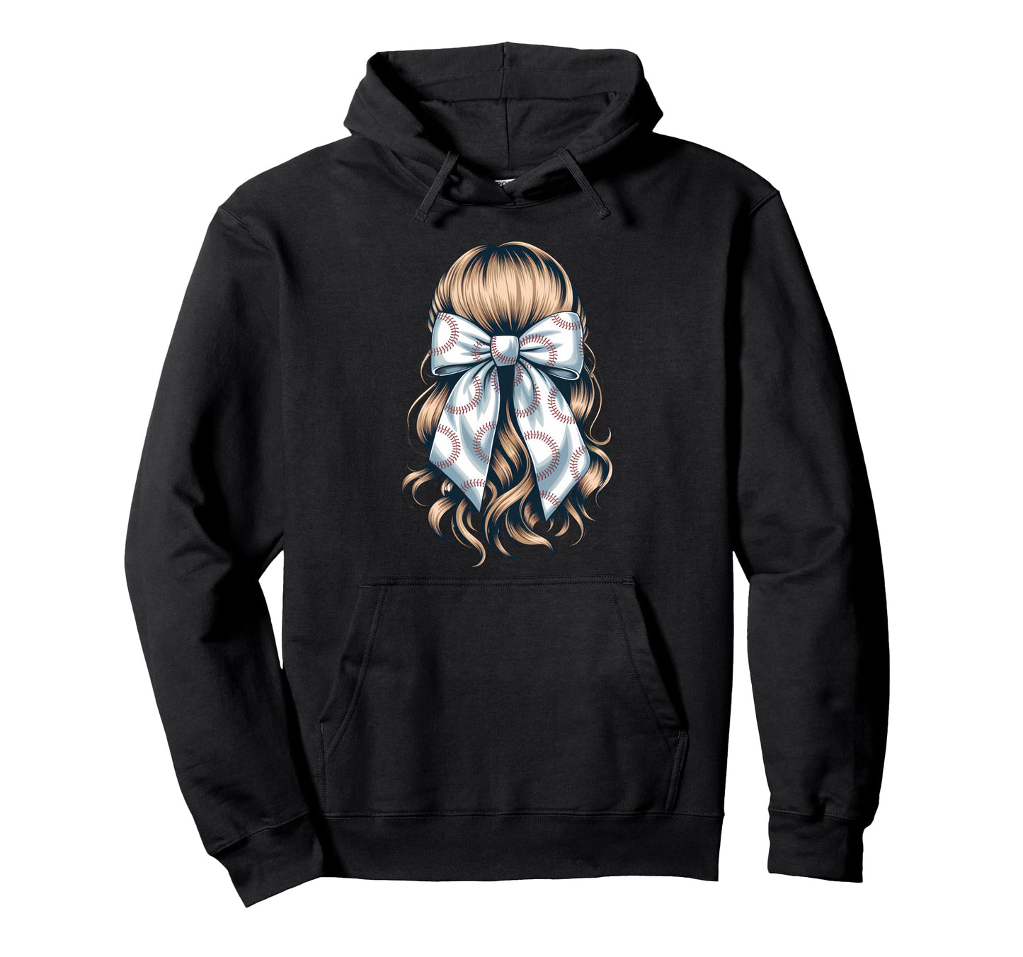 Baseball Coquette Bow Baseball Mom Hoodie - Custom Art Print for Adults - T-Shirt, Sweatshirt, Hoodie