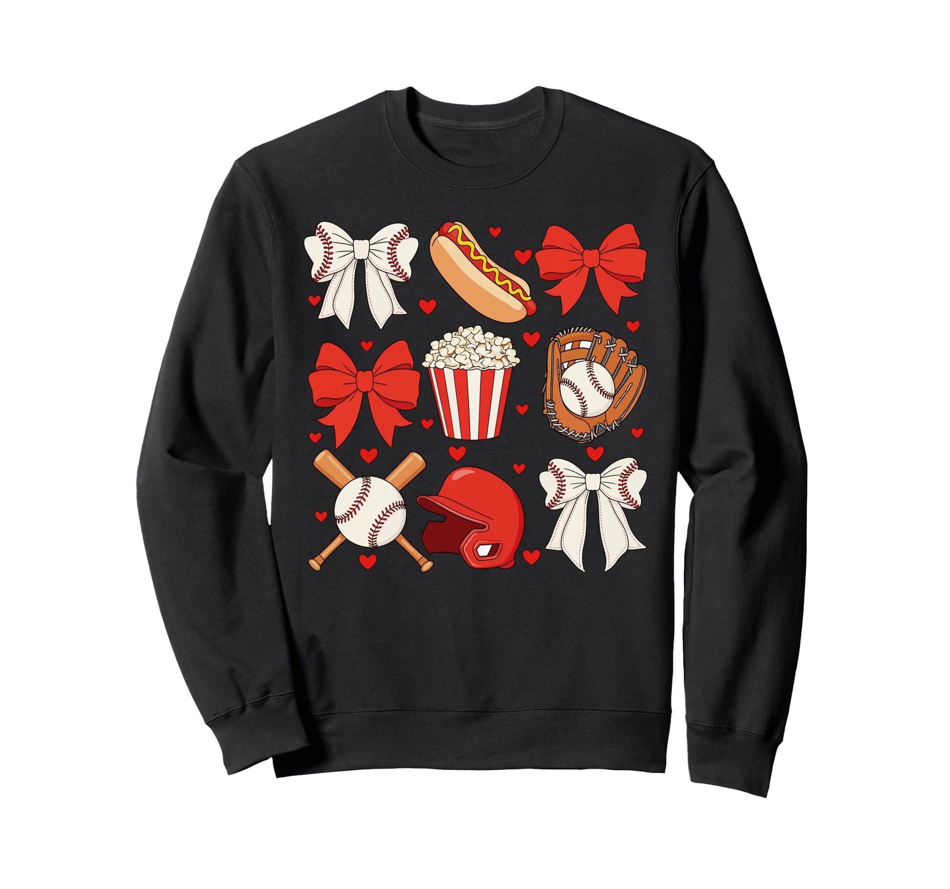 Baseball Bow Baseball Mom Mama Sweatshirt - Custom Art Print Men Women - T-Shirt, Sweatshirt, Hoodie