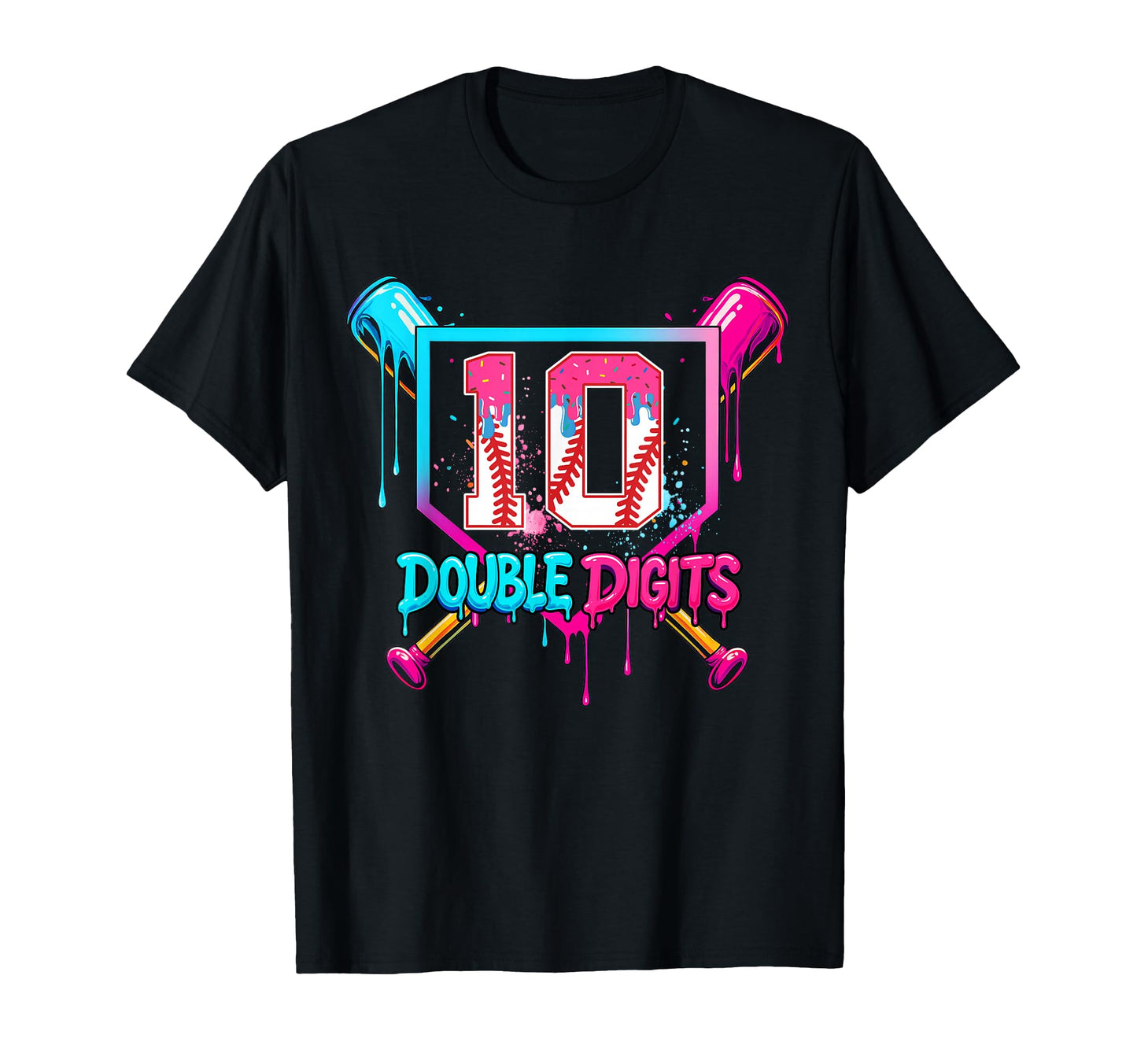 Baseball Drip 10Th Birthday T-Shirt - Casual Everyday Wear Men Women - T-Shirt, Sweatshirt, Hoodie