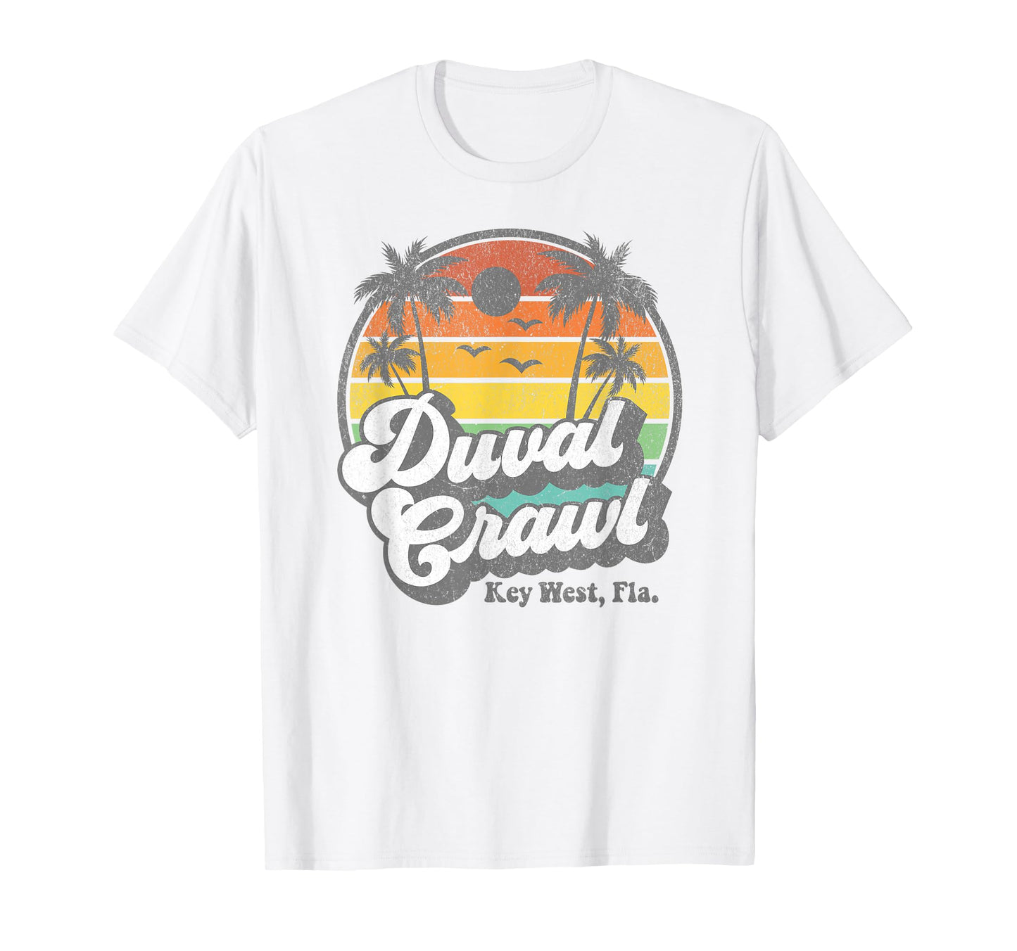 Duval Crawl Key West Florida Sunset T-Shirt - Unique Graphic for Adults - T-Shirt, Sweatshirt, Hoodie