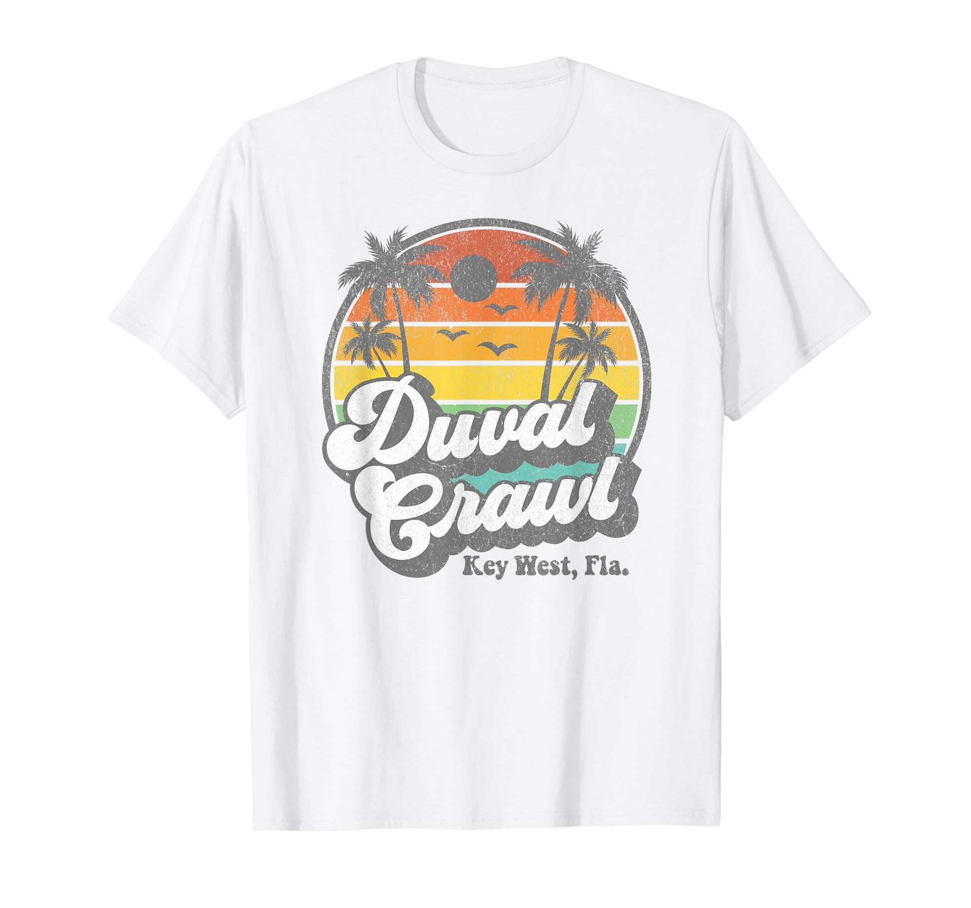 Duval Crawl Key West Florida Sunset T-Shirt - Unique Graphic for Adults - T-Shirt, Sweatshirt, Hoodie
