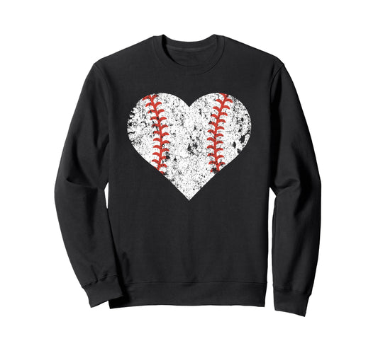 Baseball Heart Baseball Lover Sweatshirt - Minimalist Print for Adults - T-Shirt, Sweatshirt, Hoodie