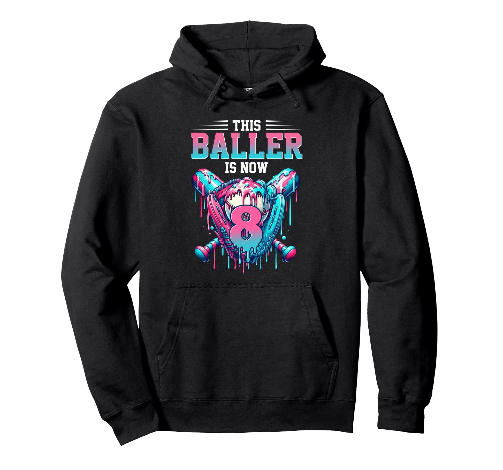 This Baller Is Now 8 Year Old Hoodie - Aesthetic Graphic for Adults - T-Shirt, Sweatshirt, Hoodie