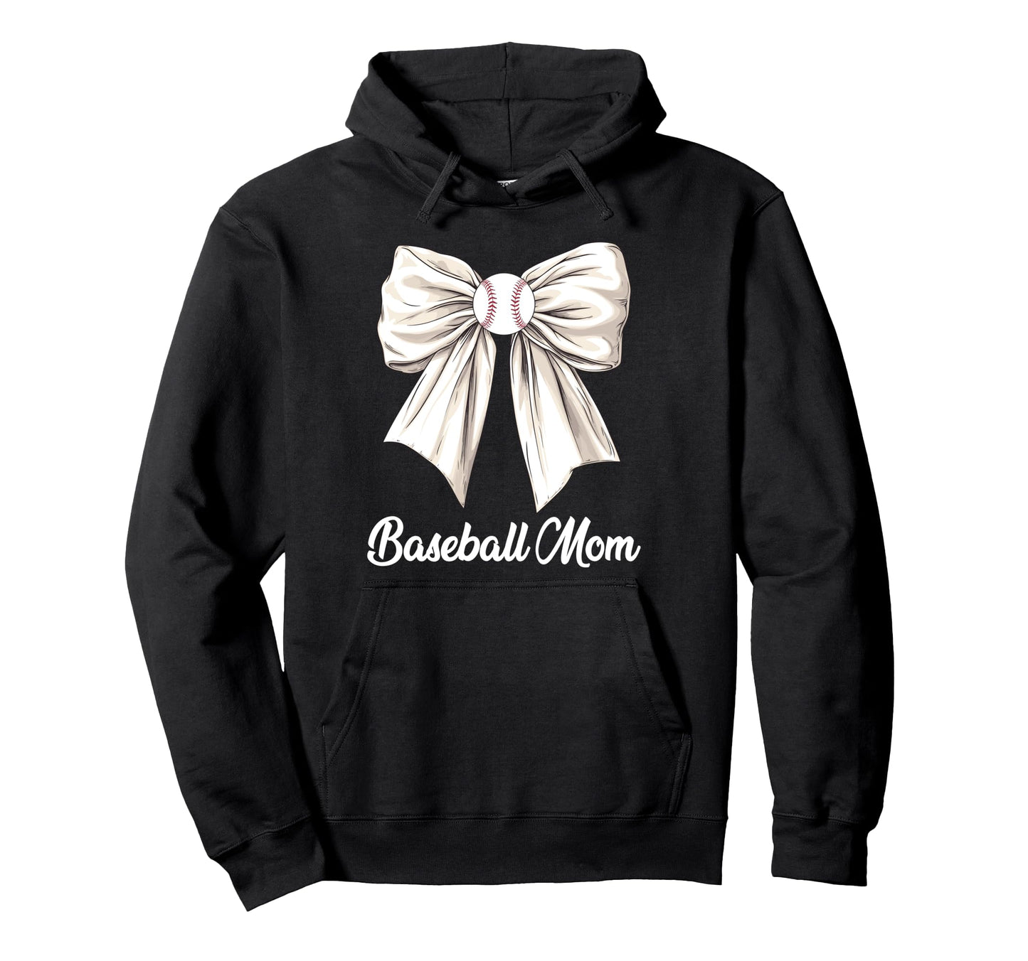 Baseball Mom Coquette Bow Baseball Lovers Hoodie - Custom Art Print Unisex - T-Shirt, Sweatshirt, Hoodie