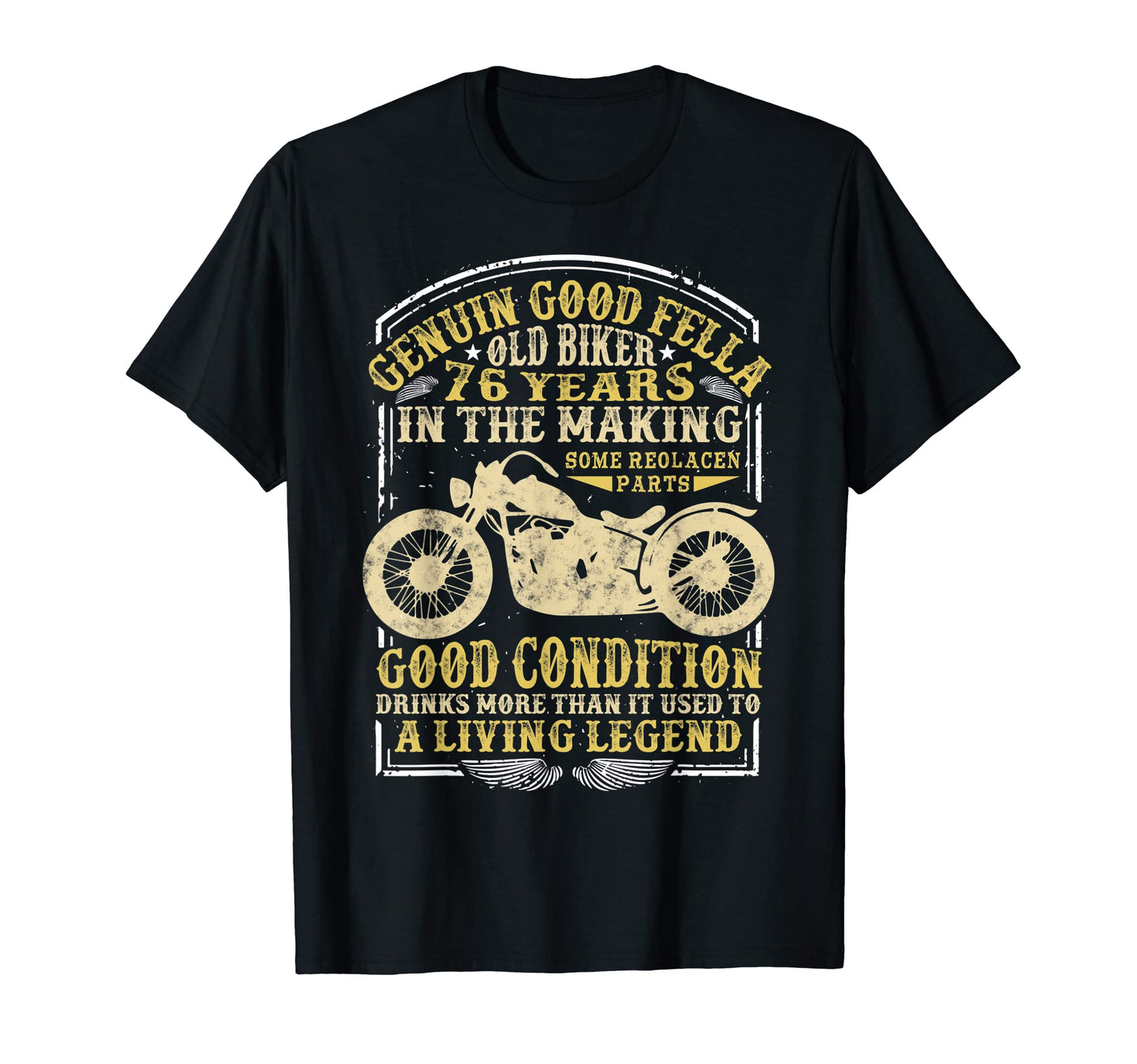 76 Years Old Biker Birthday T-Shirt - Aesthetic Graphic Men Women - T-Shirt, Sweatshirt, Hoodie