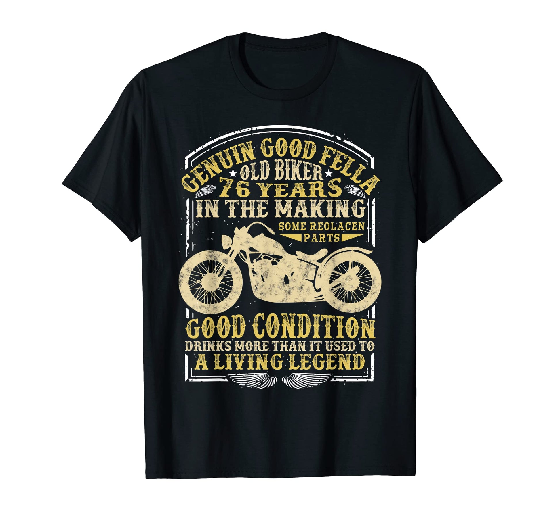 76 Years Old Biker Birthday T-Shirt - Aesthetic Graphic Men Women - T-Shirt, Sweatshirt, Hoodie