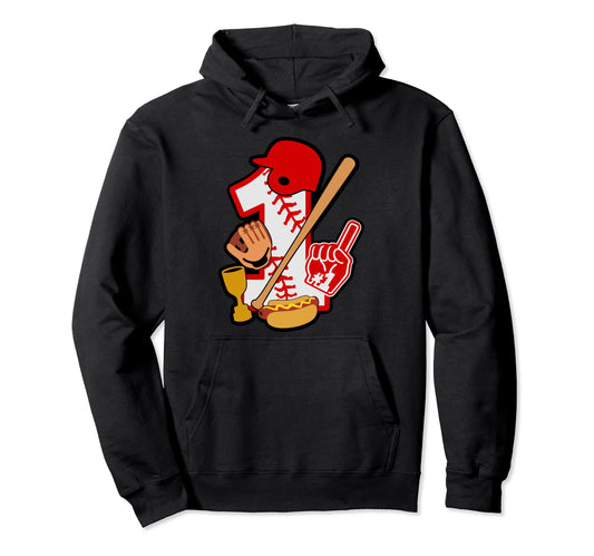 Baseball 1Th Birthday Party Number 1 1 Hoodie - Streetwear Style Men Women - T-Shirt, Sweatshirt, Hoodie