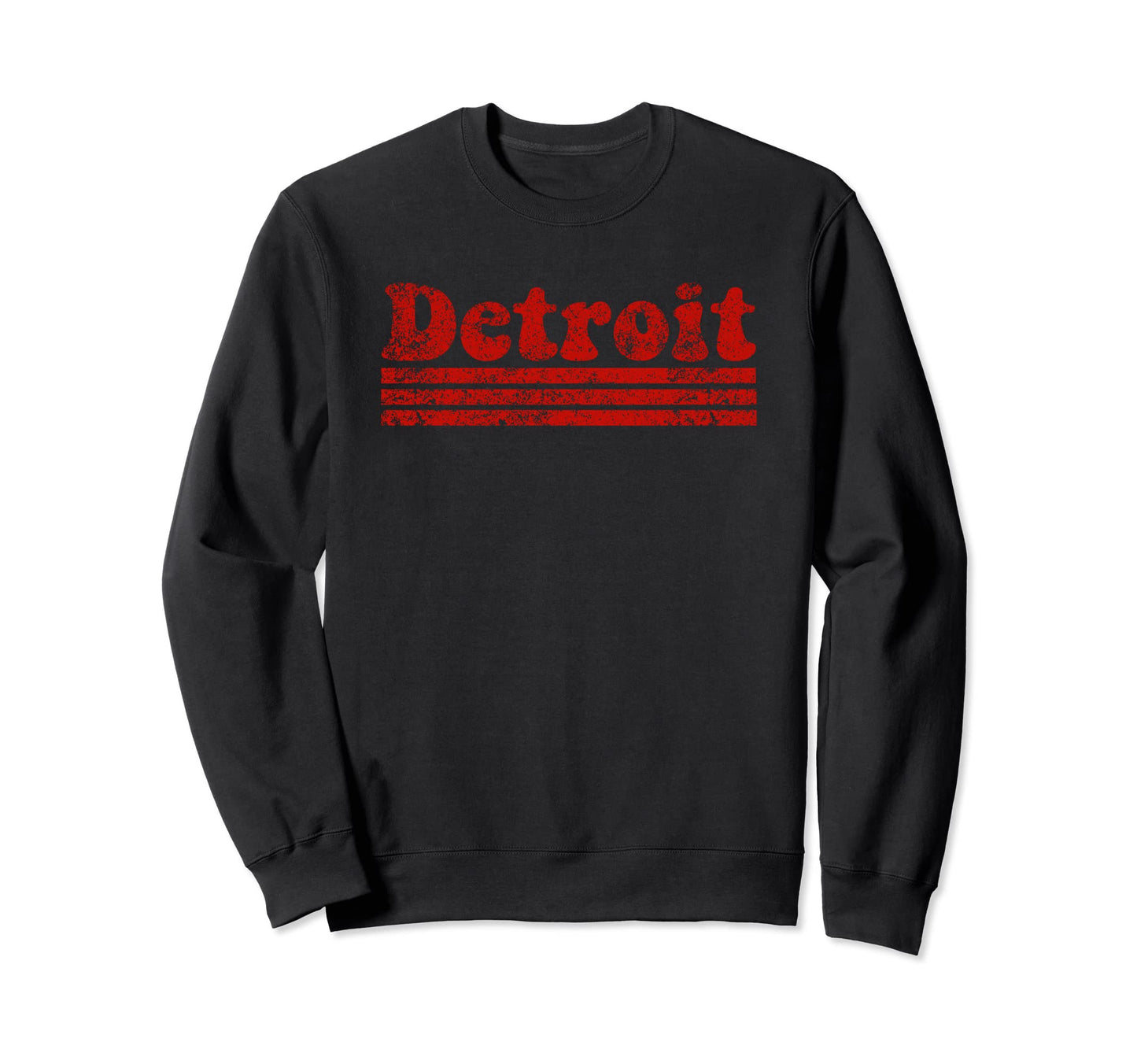 Detroit Michigan Weathered Stripe Sweatshirt - Trendy Graphic for Adults - T-Shirt, Sweatshirt, Hoodie