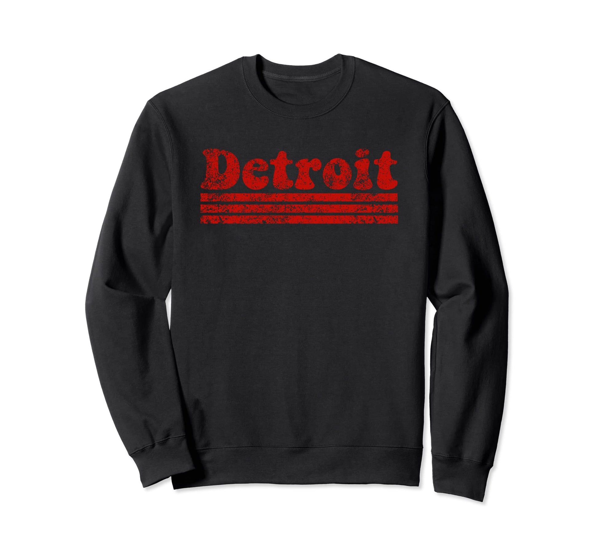 Detroit Michigan Weathered Stripe Sweatshirt - Trendy Graphic for Adults - T-Shirt, Sweatshirt, Hoodie