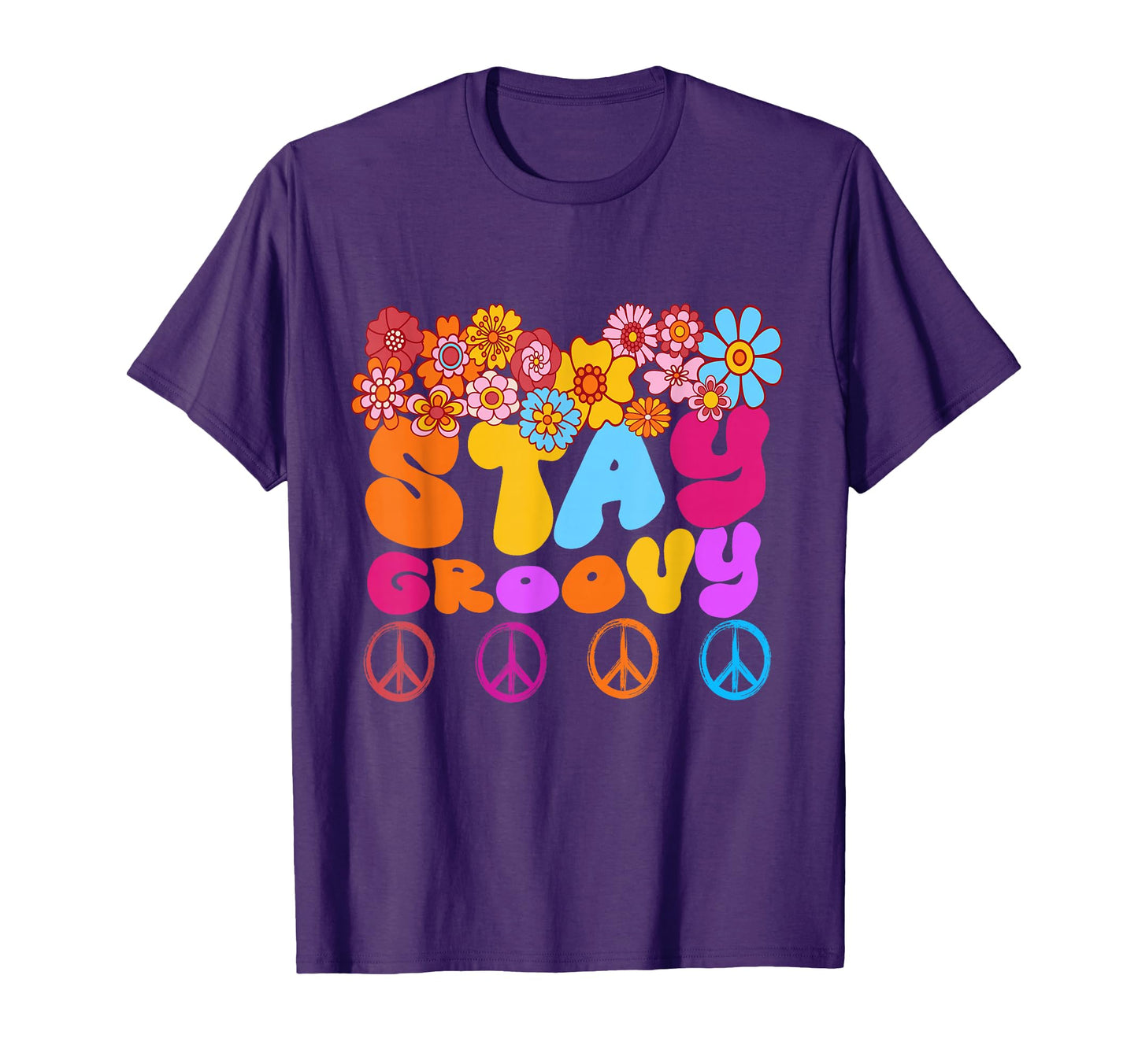60S 70S Peace Stay Groovy Sunflowers T-Shirt - Trendy Graphic Men Women - T-Shirt, Sweatshirt, Hoodie