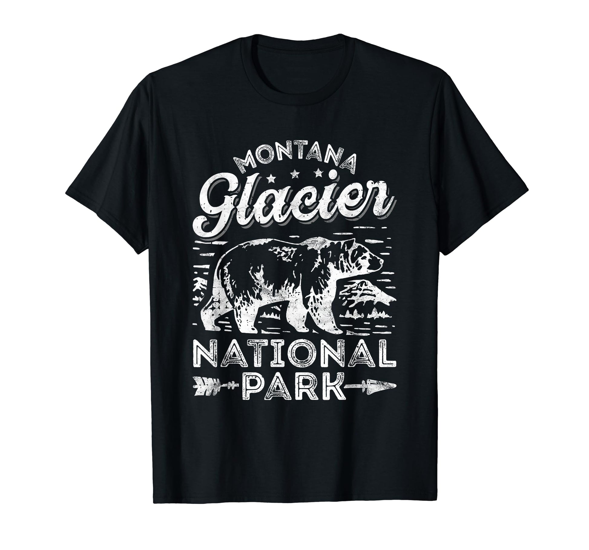 Glacier National Park Bear Montana T-Shirt - Custom Art Print for Adults - T-Shirt, Sweatshirt, Hoodie