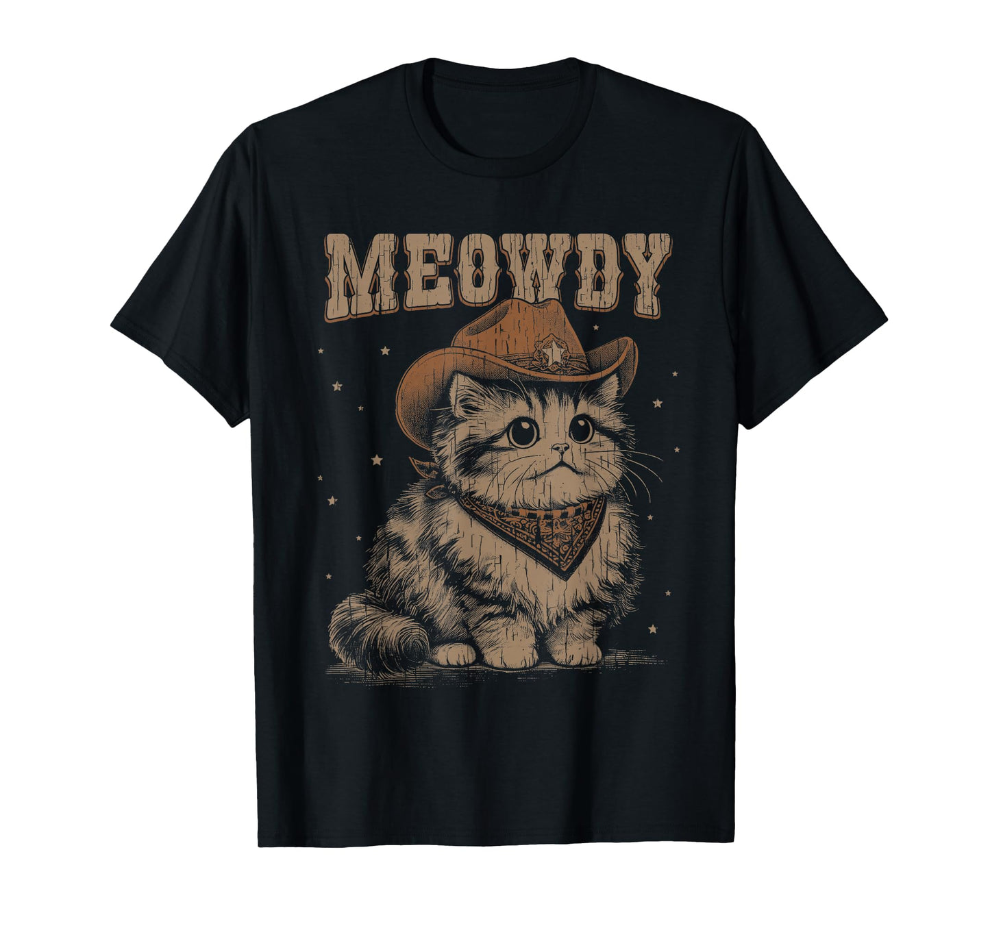 Meowdy Cat Funny Western Cowboy T-Shirt - Fun Novelty Design Unisex - T-Shirt, Sweatshirt, Hoodie