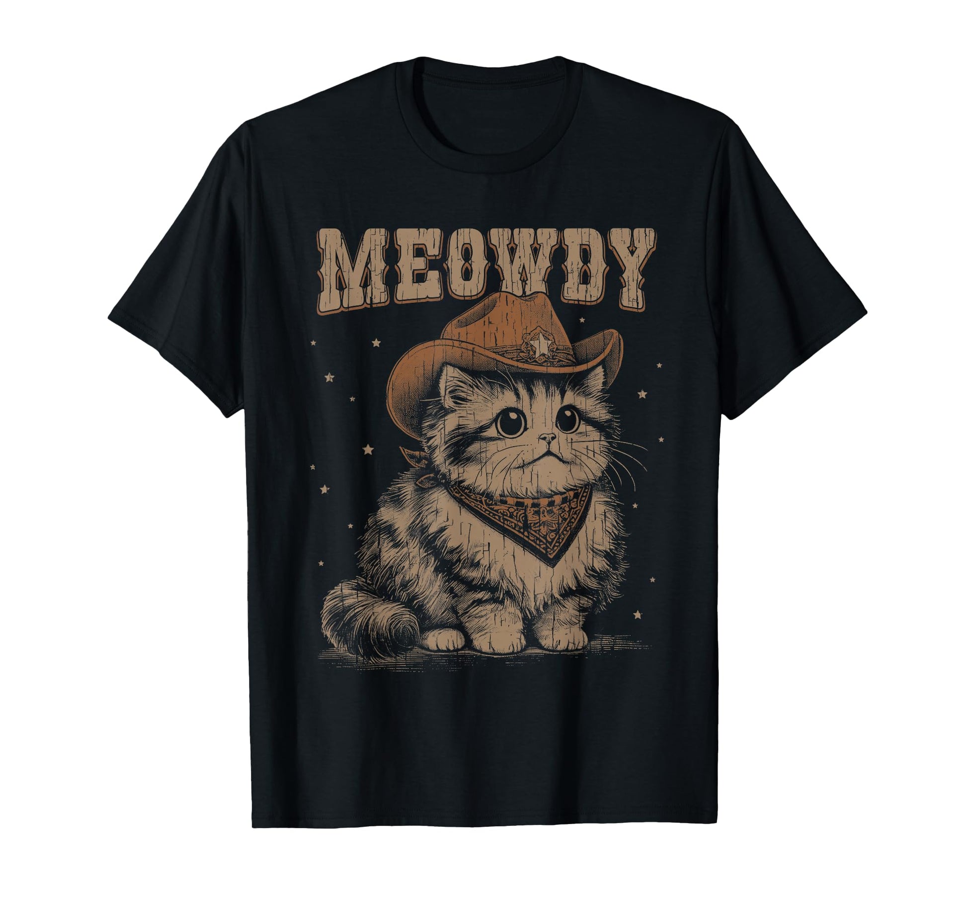 Meowdy Cat Funny Western Cowboy T-Shirt - Fun Novelty Design Unisex - T-Shirt, Sweatshirt, Hoodie