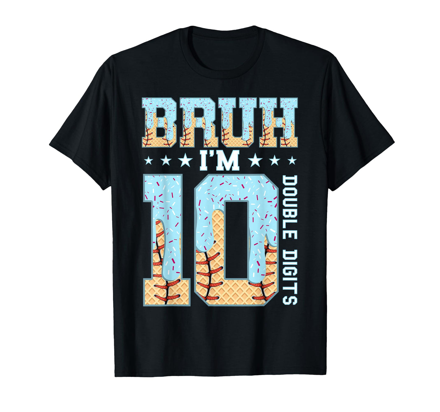 10Th Birthday Ice Cream Baseball T-Shirt - Fun Novelty Design Men Women - T-Shirt, Sweatshirt, Hoodie