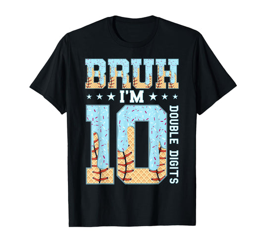 10Th Birthday Ice Cream Baseball T-Shirt - Fun Novelty Design Men Women - T-Shirt, Sweatshirt, Hoodie