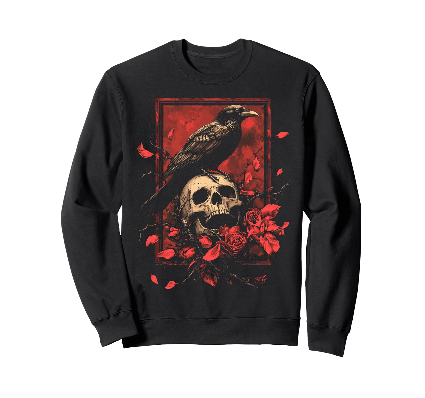 Raven Crow Y2K Grunge Aesthetic Dark Sweatshirt - Trendy Graphic Men Women - T-Shirt, Sweatshirt, Hoodie