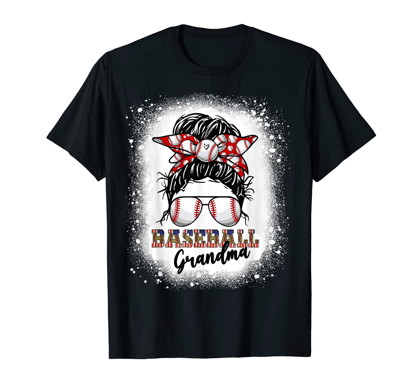 Baseball Grandma Messy Bun Hair T-Shirt - Casual Everyday Wear for Adults - T-Shirt, Sweatshirt, Hoodie