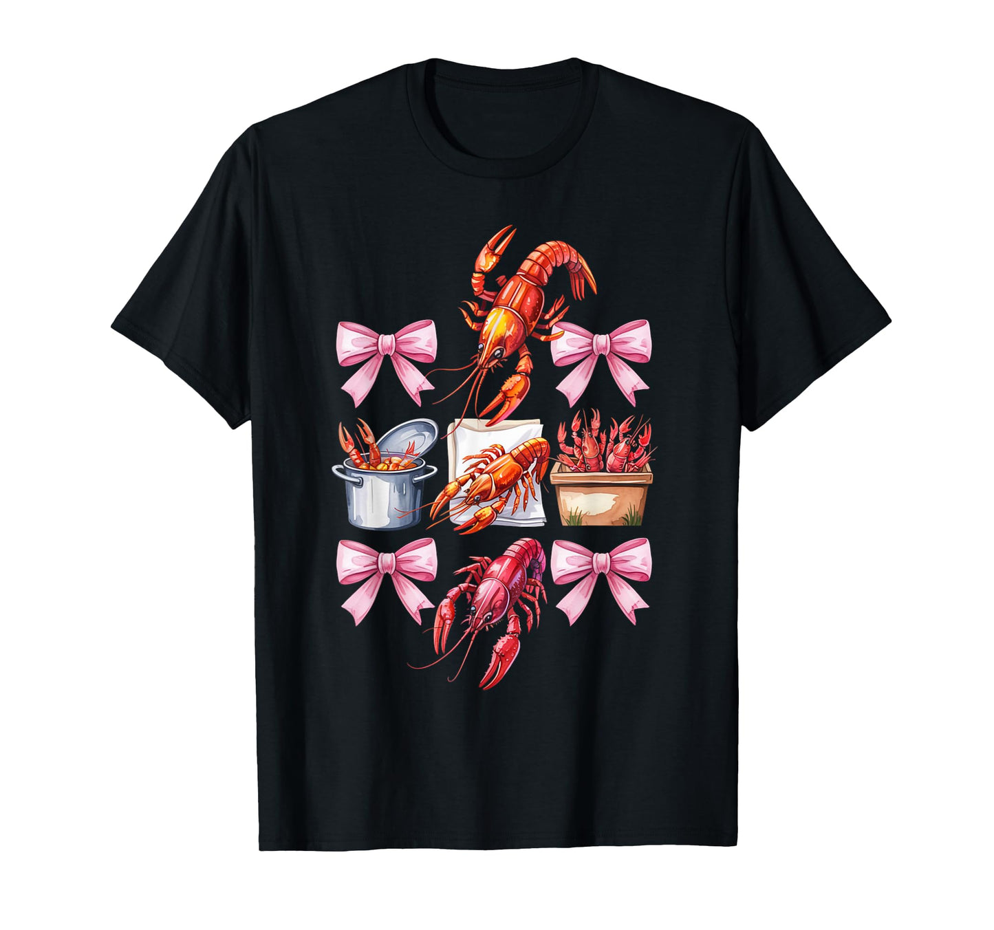 Funny Bow Coquette Crawfish Boil T-Shirt - Casual Everyday Wear Men Women - T-Shirt, Sweatshirt, Hoodie