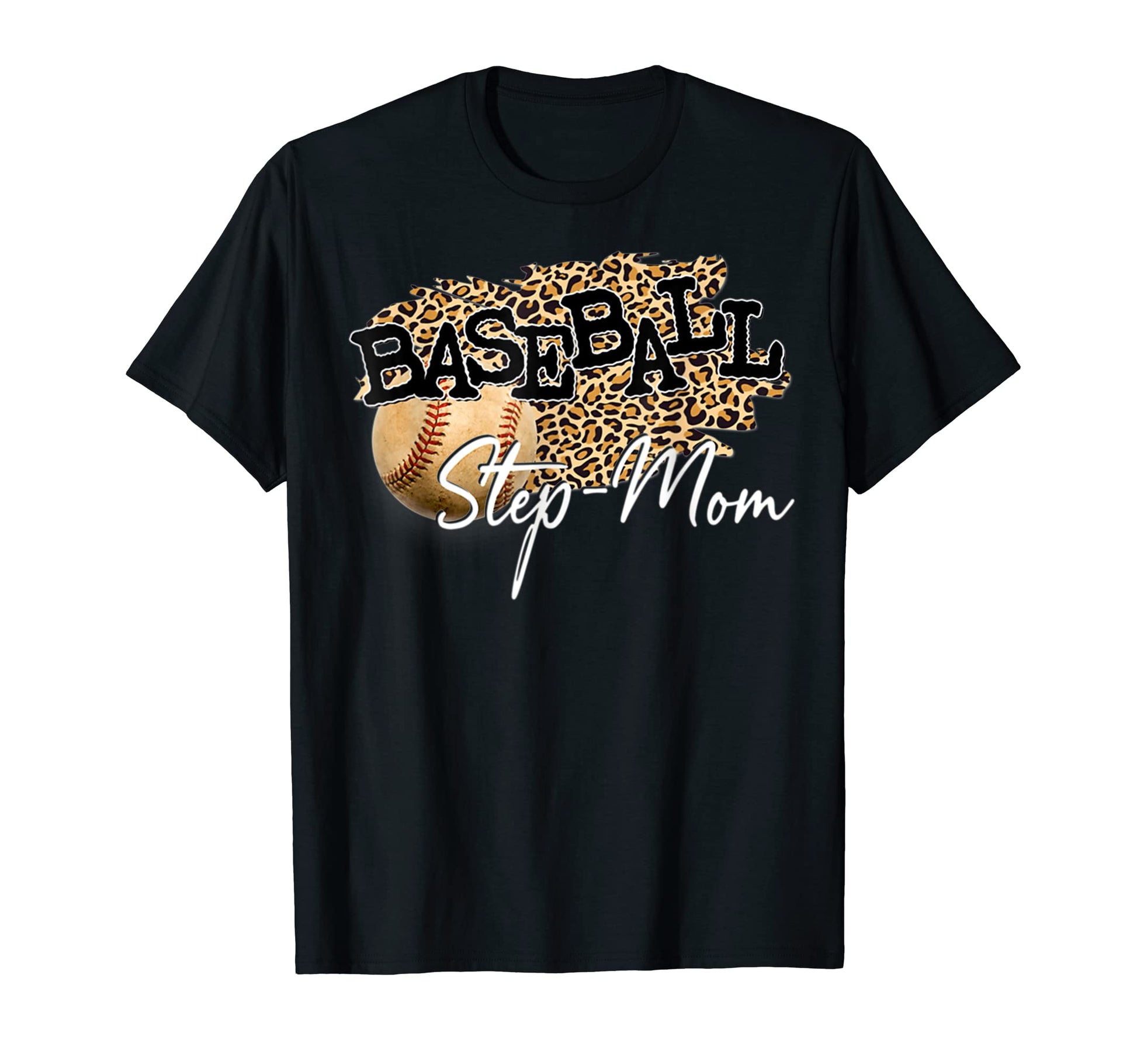 Baseball Step Mom Leopard Baseball T-Shirt - Custom Art Print Unisex - T-Shirt, Sweatshirt, Hoodie