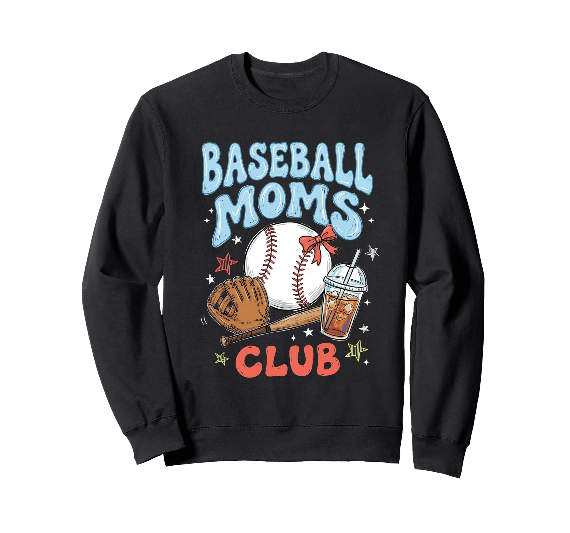 Baseball Moms Club Coquette Bow Sweatshirt - Trendy Graphic for Adults - T-Shirt, Sweatshirt, Hoodie