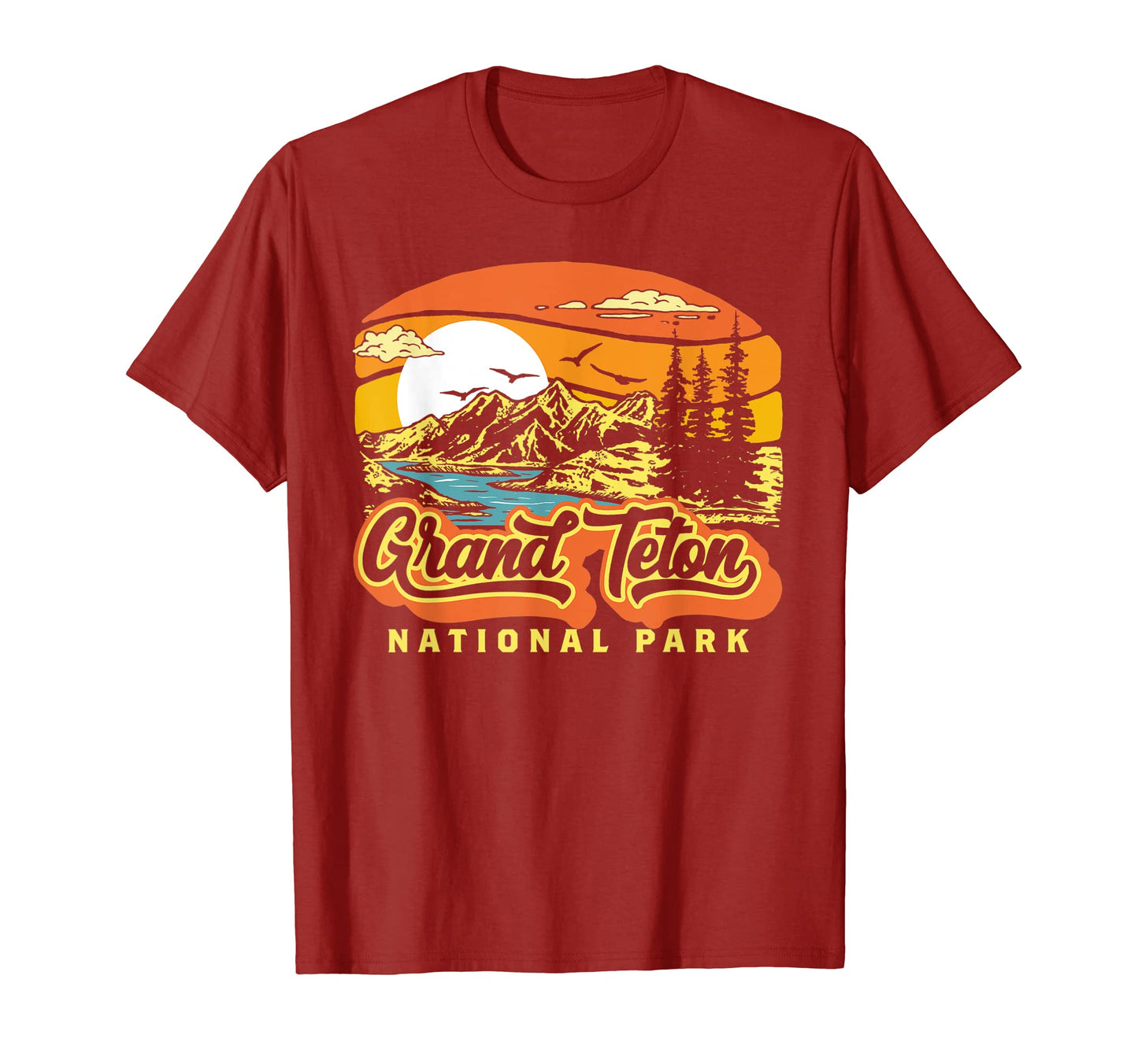 Grand Teton National Park 80S T-Shirt - Custom Art Print Men Women - T-Shirt, Sweatshirt, Hoodie
