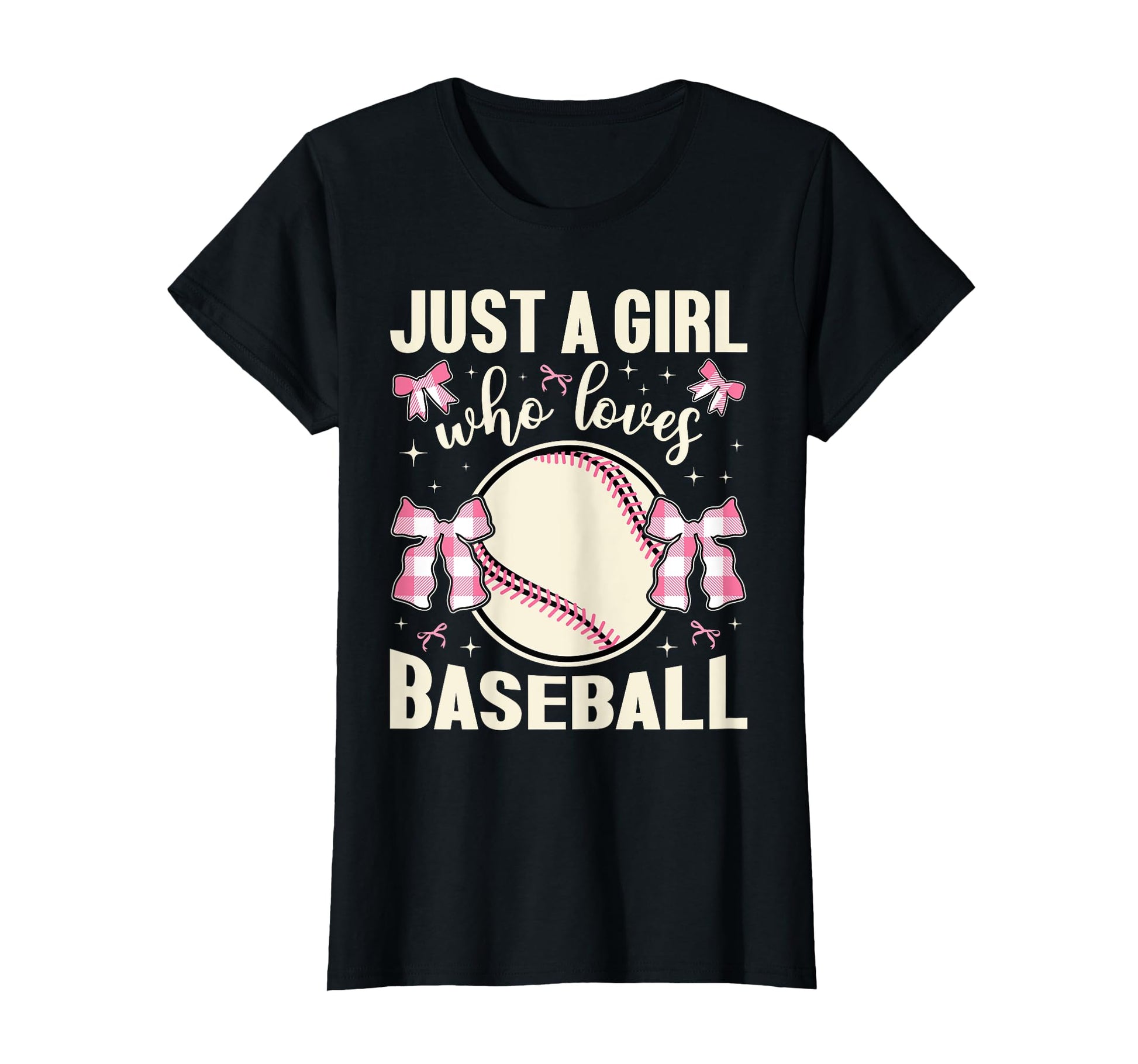 Just Who Loves Baseball Plaid Bows T-Shirt - Graphic Print Men Women - T-Shirt, Sweatshirt, Hoodie