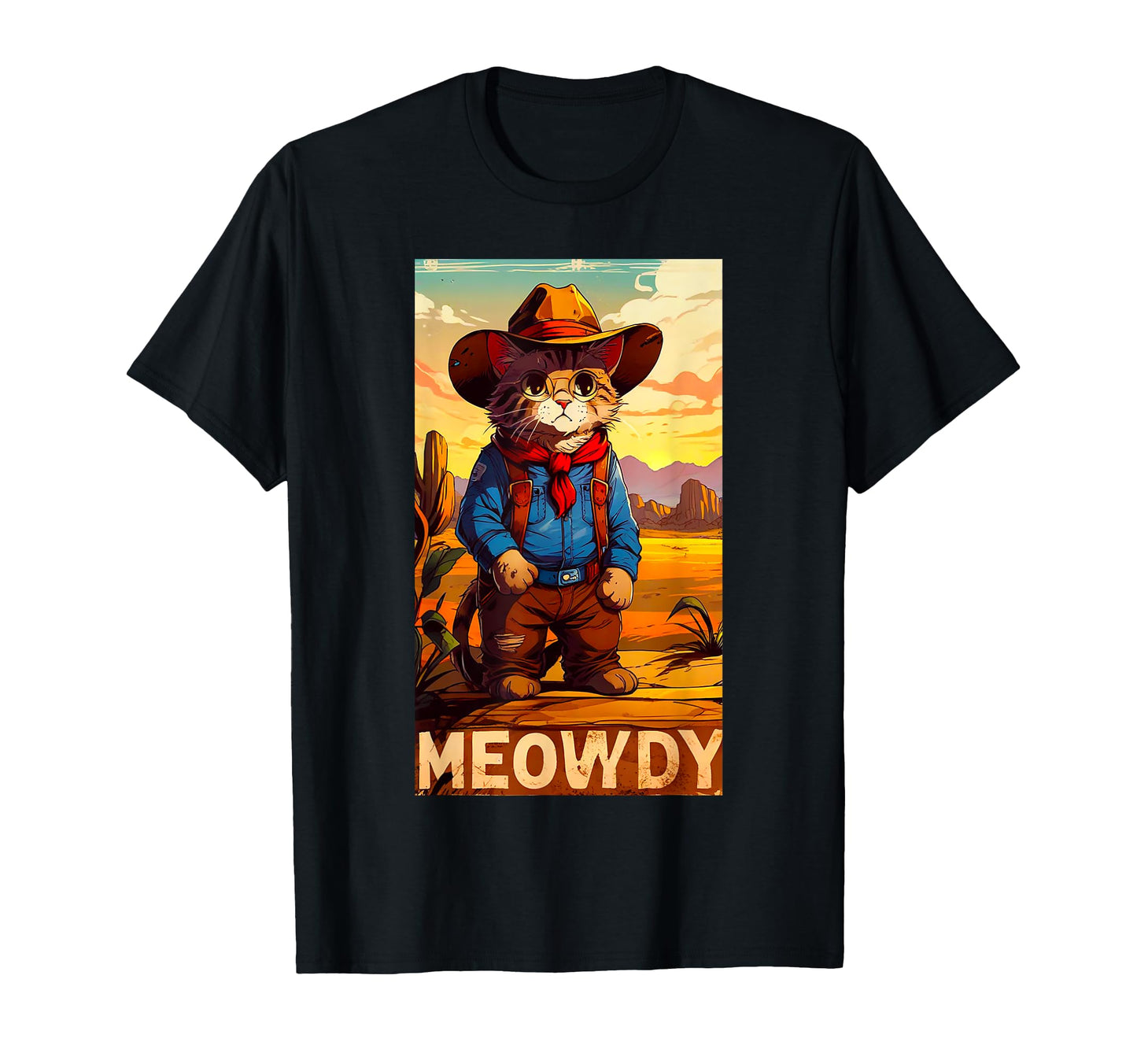 Meowdy Partner Funny Country Side Cat T-Shirt - Minimalist Print Men Women - T-Shirt, Sweatshirt, Hoodie