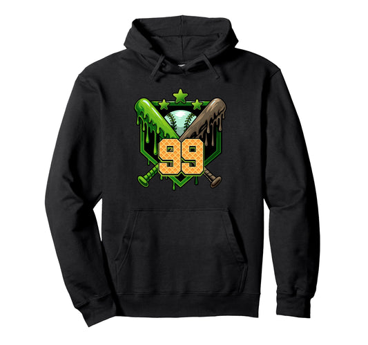 Baseball Drip 99Th Birthday Ice Cream Drip Hoodie - Graphic Print Unisex - T-Shirt, Sweatshirt, Hoodie