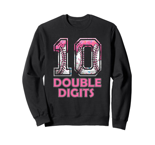 10Th Birthday Baseball Drip Ice Sweatshirt - Fun Novelty Design for Adults - T-Shirt, Sweatshirt, Hoodie