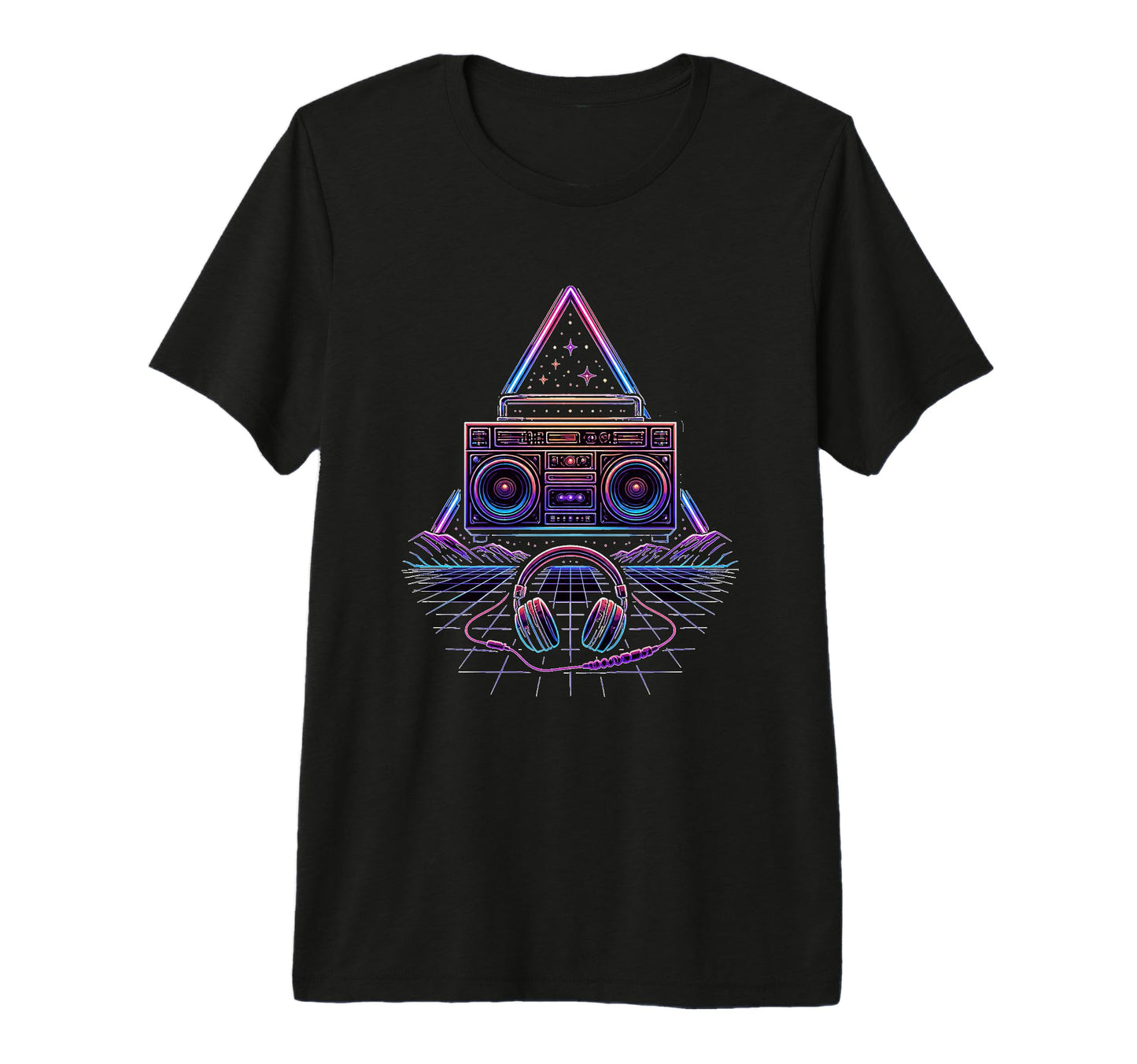 Boombox Synthwave 80S Music T-Shirt - Fun Novelty Design Men Women - T-Shirt, Sweatshirt, Hoodie