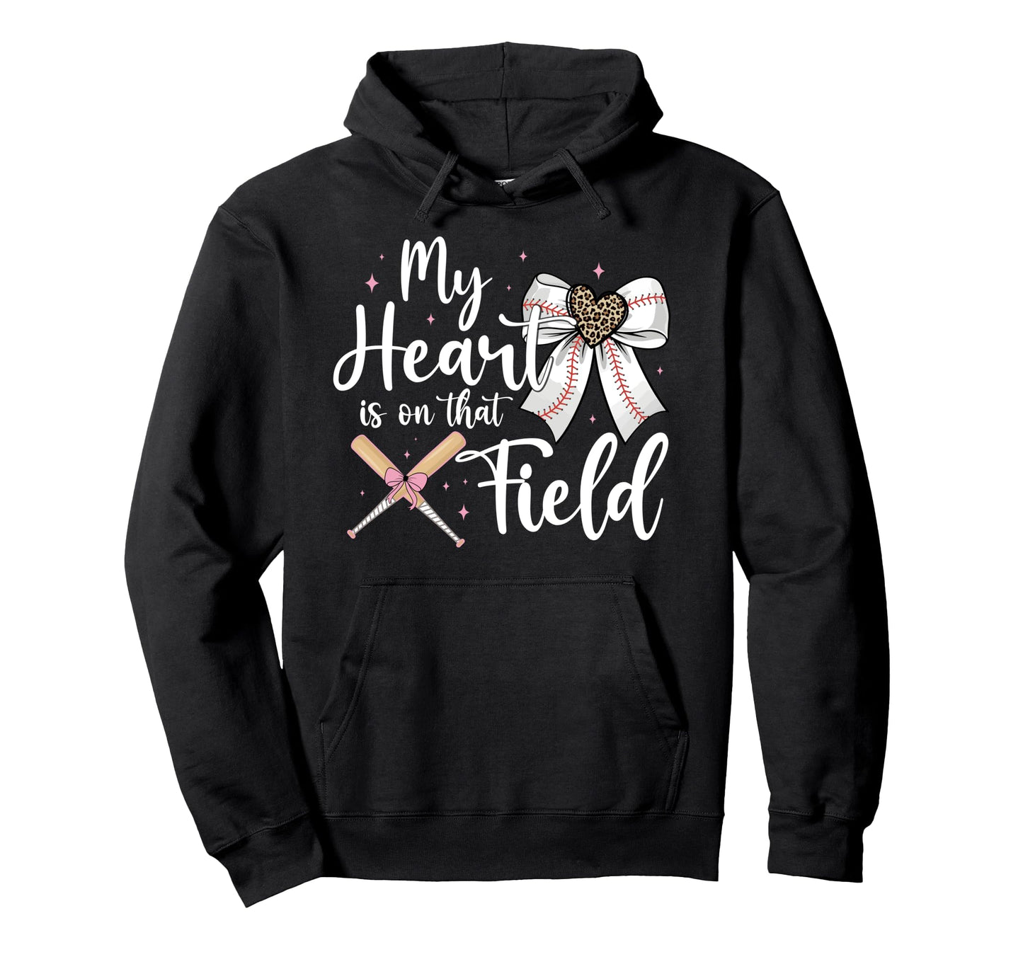 Baseball Mom My Heart Is That Hoodie - Casual Everyday Wear for Adults - T-Shirt, Sweatshirt, Hoodie