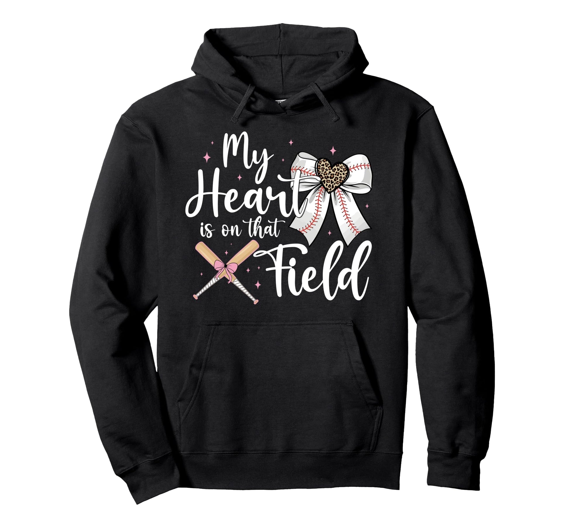 Baseball Mom My Heart Is That Hoodie - Casual Everyday Wear for Adults - T-Shirt, Sweatshirt, Hoodie