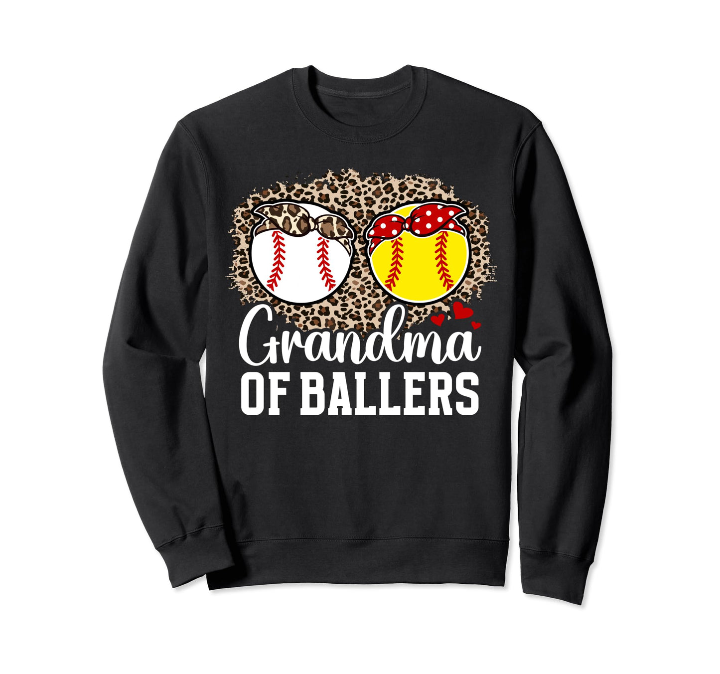 Grandma Ballers Leopard Softball Sweatshirt - Fun Novelty Design Men Women - T-Shirt, Sweatshirt, Hoodie