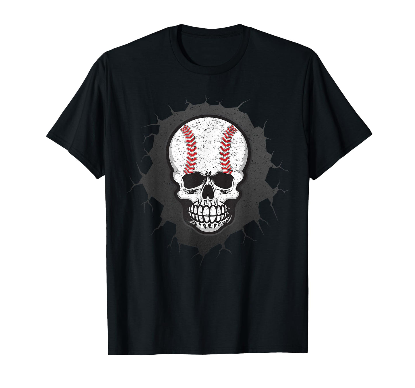 Baseball Skeleton Skull Halloween T-Shirt - Fun Novelty Design Men Women - T-Shirt, Sweatshirt, Hoodie