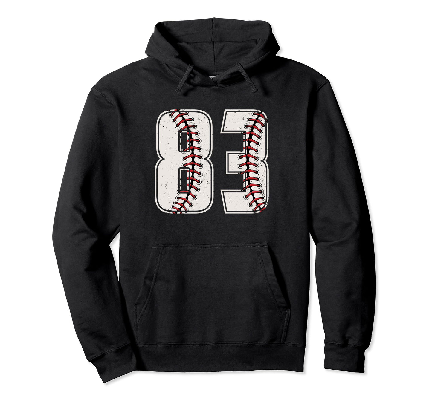 Baseball Player Number 83 Eighty Hoodie - Minimalist Print for Adults - T-Shirt, Sweatshirt, Hoodie