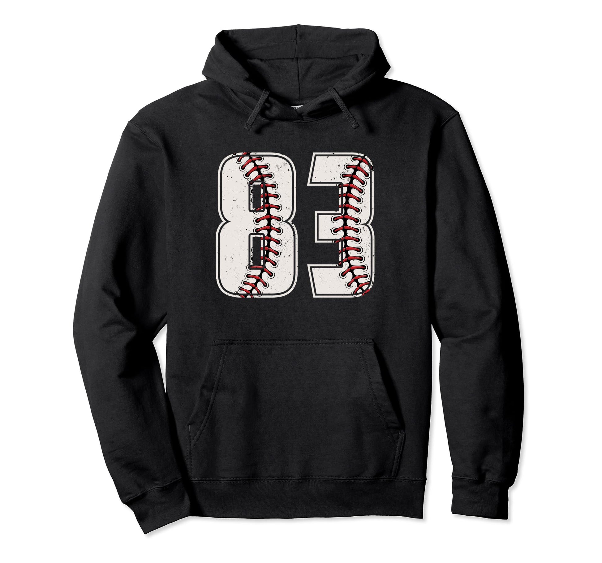 Baseball Player Number 83 Eighty Hoodie - Minimalist Print for Adults - T-Shirt, Sweatshirt, Hoodie