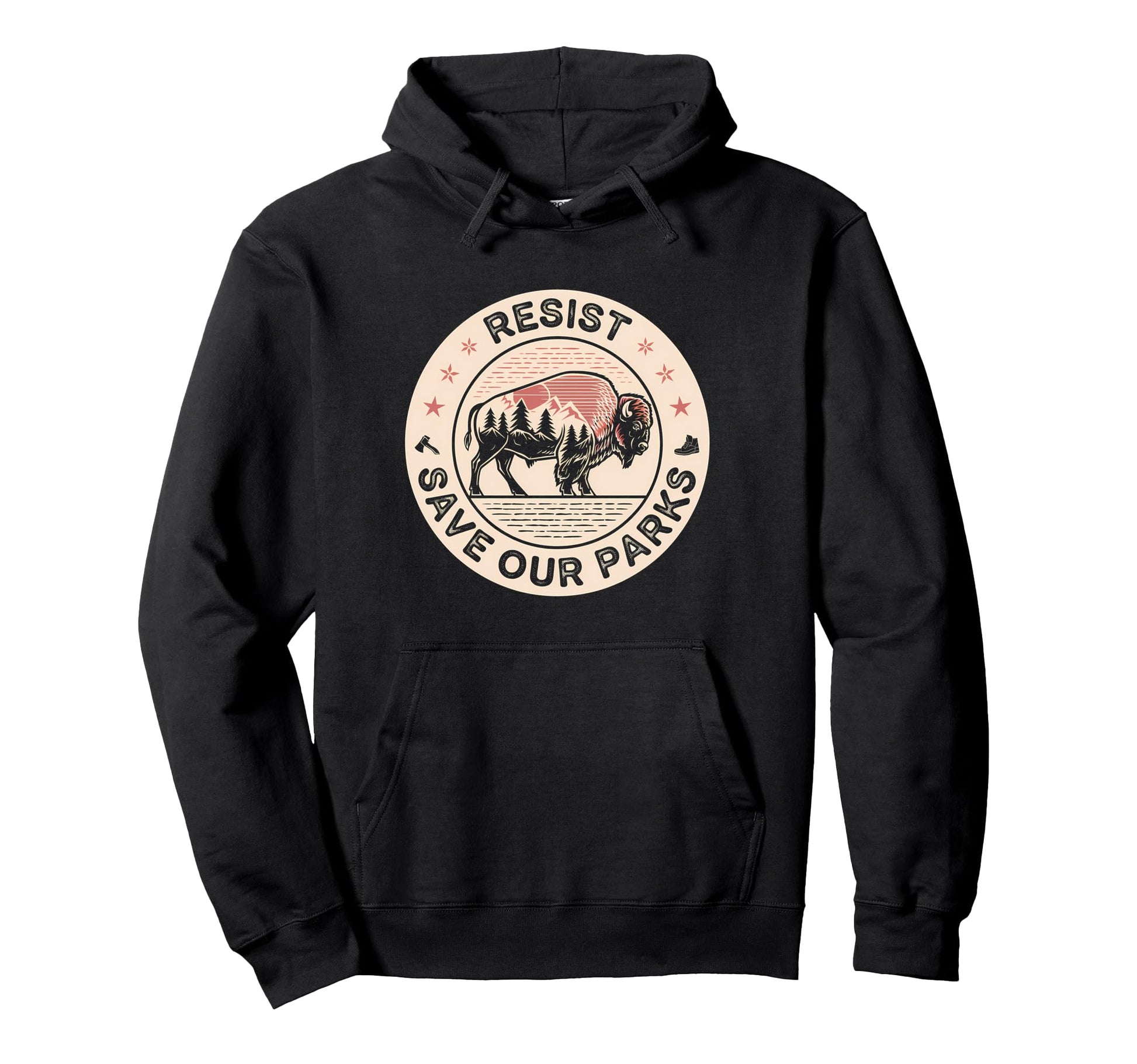 Resist Bison Buffalo Alt Us National Hoodie - Streetwear Style Men Women - T-Shirt, Sweatshirt, Hoodie