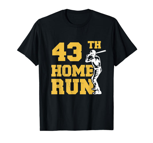 43Th Home Run Baseball Funny 43Th T-Shirt - Minimalist Print Men Women - T-Shirt, Sweatshirt, Hoodie
